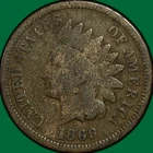 1869 Indian Head Cent Choice Good G+ Coin #43576
