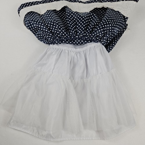 Nannette Kids Dress Girls 4T Navy White Polka Dot Bow Lace Trim Sleeveless Party - Picture 10 of 12