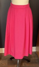 Vintage Unbranded Pink A Lined Midi Skirt Size 6