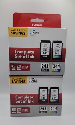 Two Genuine Canon PG-243 CL-244 Ink Cartridges for MG2522 4520 3320 3322 Printer