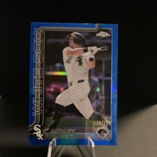 Topps 2025 Chrome Logofractor Andrew Vaughn #235 Blue Refractor /150 White Sox