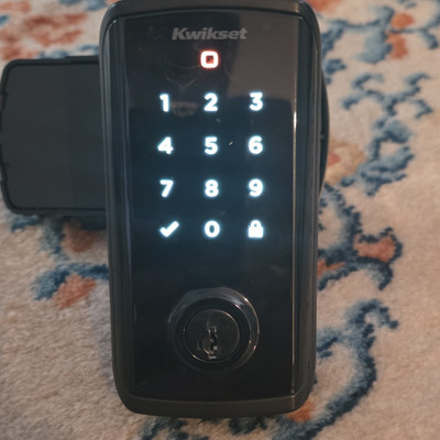 Kwikset Keypad Smart Deadbolt Lock, Black Matte, Front Door, Keys & Latch