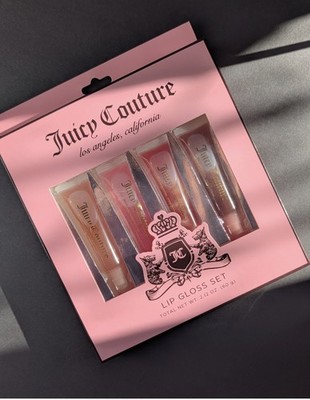 New 4PC JUICY COUTURE High Shine Lip Gloss Gift Set  Full Size Limited Edition