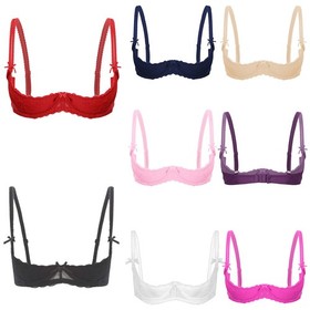 Women Bralette Nighty Brassiere Exposed Breasts Balconette Casual Bra Party
