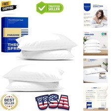 100 Egyptian Cotton Pillow Cases Queen Size Set of 4 - Luxury 1000 Series Pa...