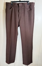 Vtg Levis Mens Pants Brown Dacron Polyester Bootcut 70s 40X34 38X32 Gold Label