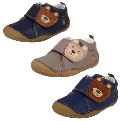 Boys Startrite Soft Leather Pre-Walker Shoes With Bear Design 'Bear Hug'