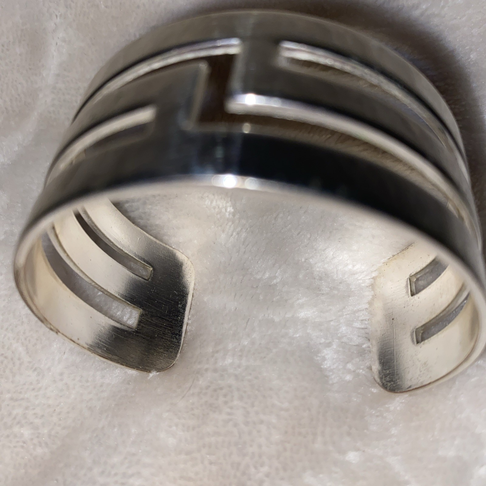 Rustic Cuff Bracelet Silver Tone Triple Band Cuff… - image 10