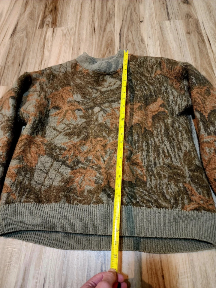 Cabela's Wool Windstopper Camo Sweater Realtree Men's L Henley Style Lined EUC - Image 2 of 4