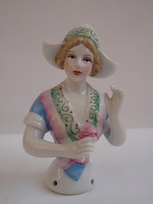 Teepuppen Hollanderin Half Doll Pincushion Arms Away Art Deco Stil Art Nouveau J