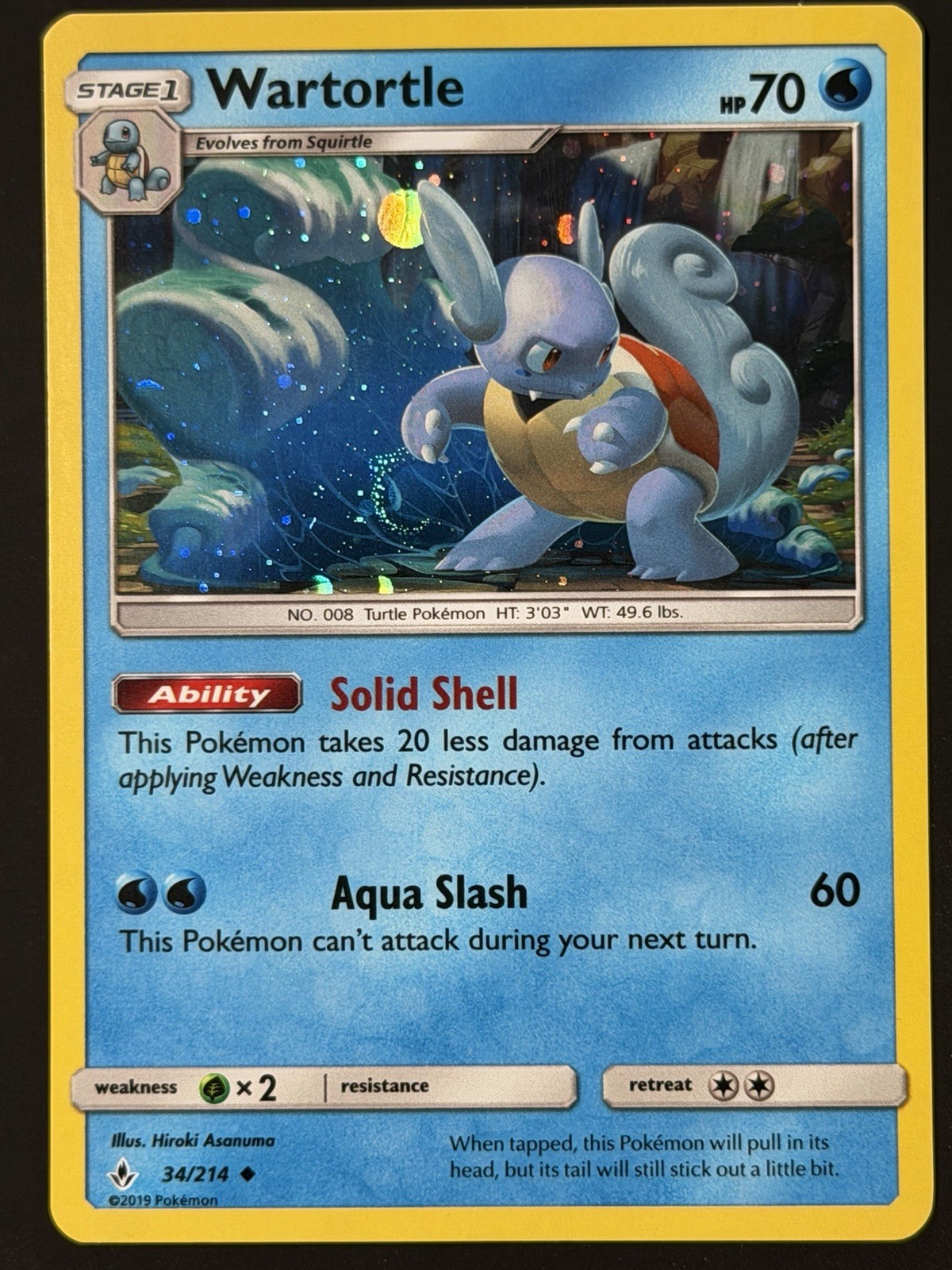 Wartortle 34/214 Cosmos Holo Unbroken Bonds Pokemon Near Mint