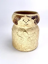 Vintage Cookie Grandma collectible 5X7in Brown Pottery Ceramic Collectible