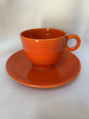 Vintage Fiesta *Radioactive Red* Cup & Saucer *Near Flawless *Beautiful*