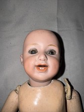 10.5 Antique German Bisque Gebruder Heubach Doll Character Smile Compo Body