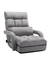 VEVOR Floor Chair with 5 Adjustable Position and Armrest Floor Gaming Chair Gray