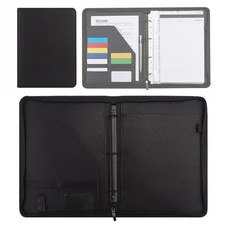 Professional Padfolio with Clipboard, Faux Leather A4 Portfolio Folder Binder