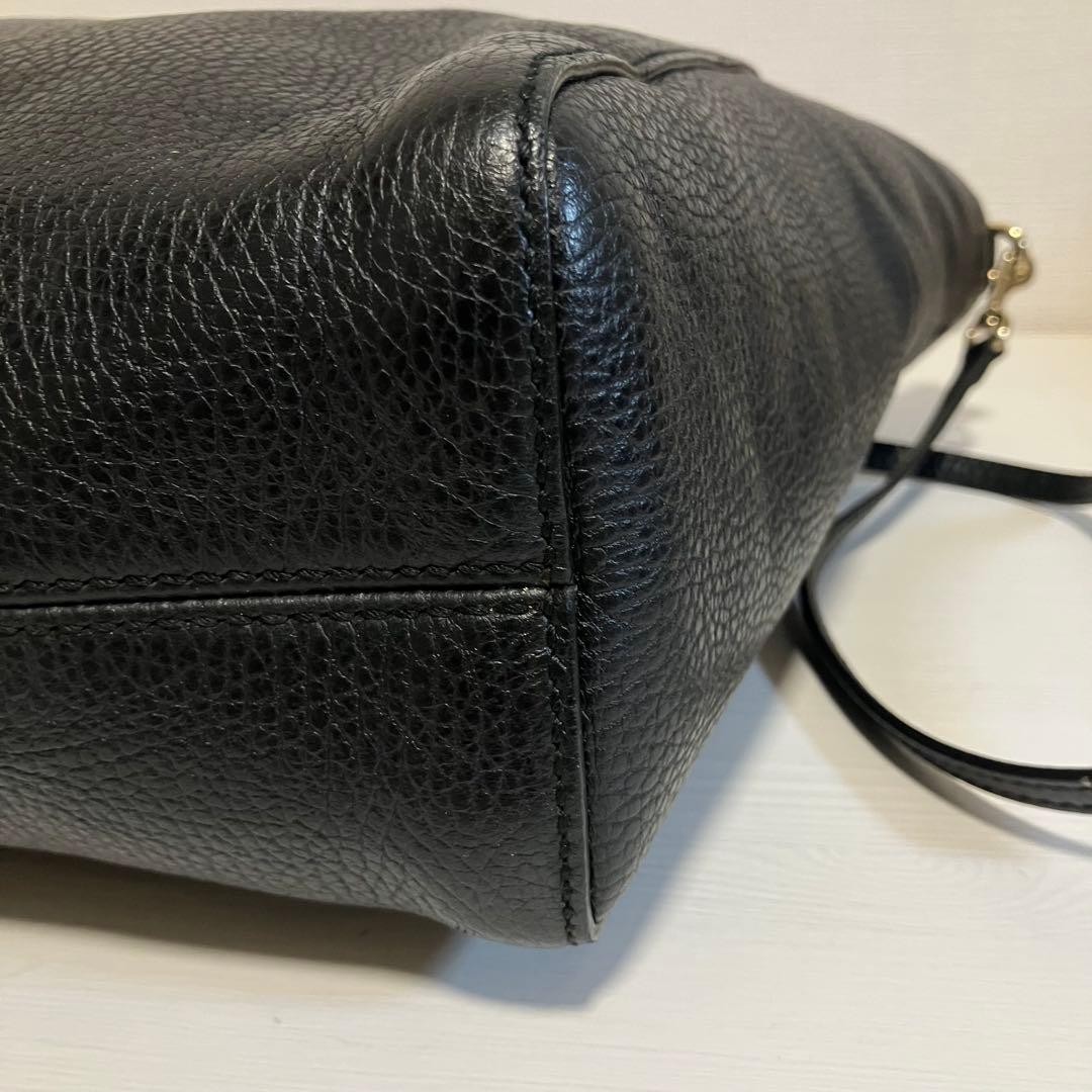 GUCCI Swing Tote Bag 2WAY Leather Black Authentic Women's Fashion thumbnail 7