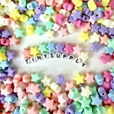 BULK 11MM Matte Pastel Acrylic Star Spacer Beads