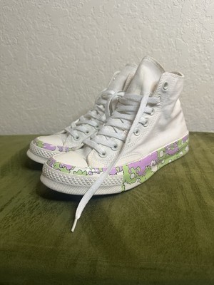 Converse CHUCK 70 All Star Crafted Florals High Top Egret Women's Canvas Sz 9
