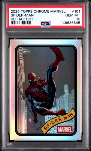 2025 Topps Chrome Marvel - Spider-Man Refractor PSA 10 🔥