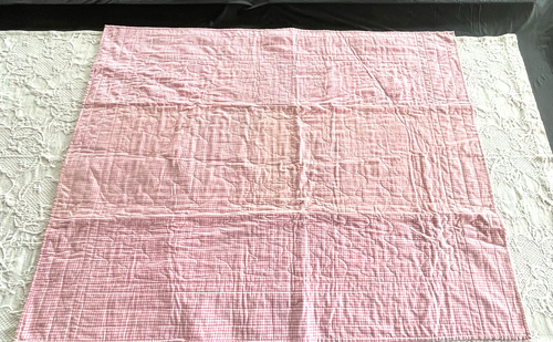 Handmade Toddler Baby Crib Quilt Fish Starfish Colorful Blanket Pink Check Back - Picture 4 of 6