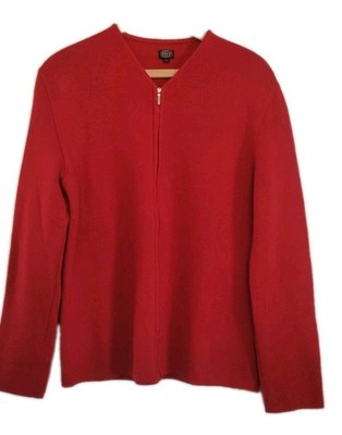 Fly3 Navy Depart Italy Red Wool Cardigan Sweater Men's Large Aviation Pilot