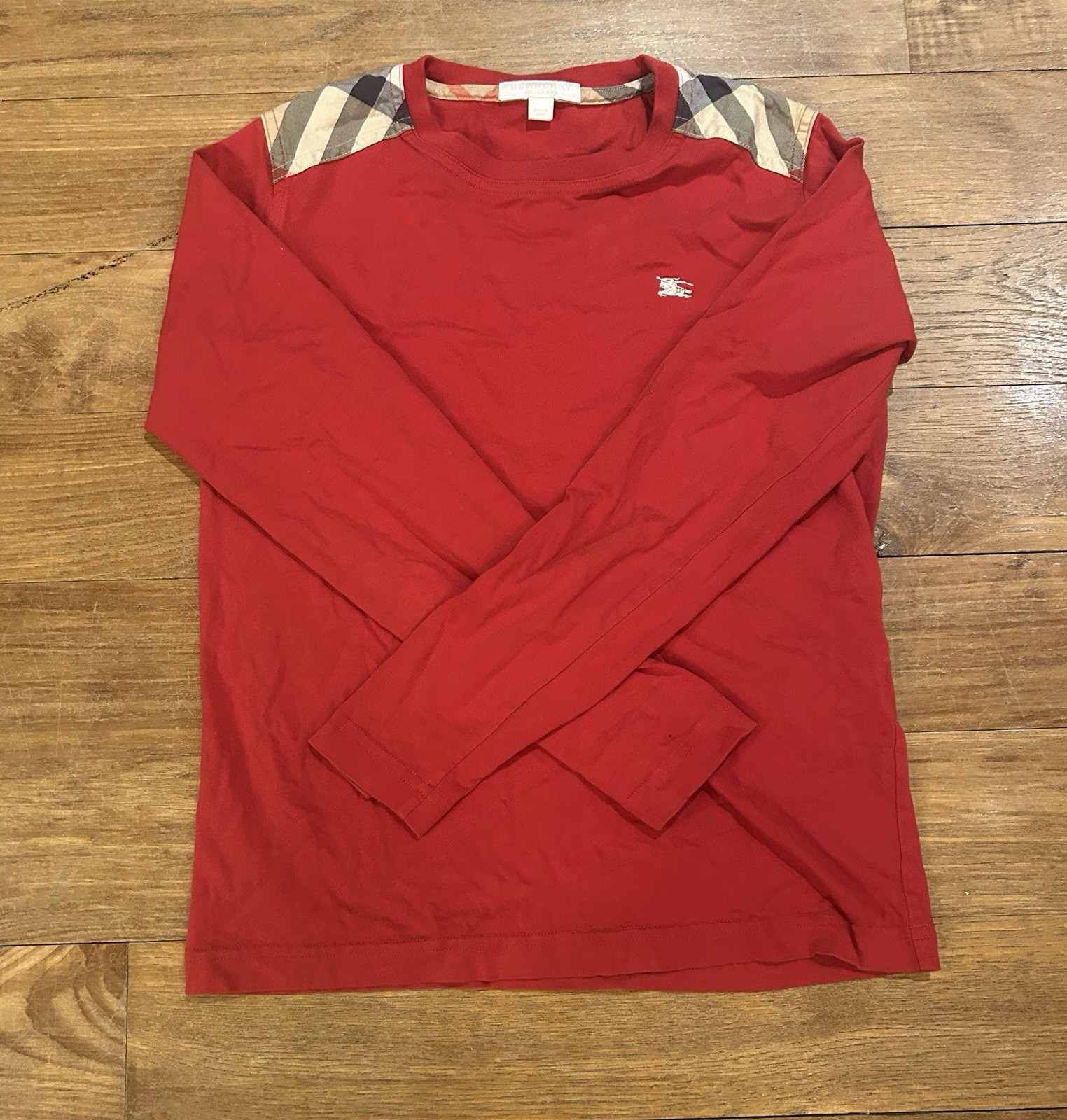 Burberry Kids Long Sleeve Crew Neck T-Shirt Size 12Y