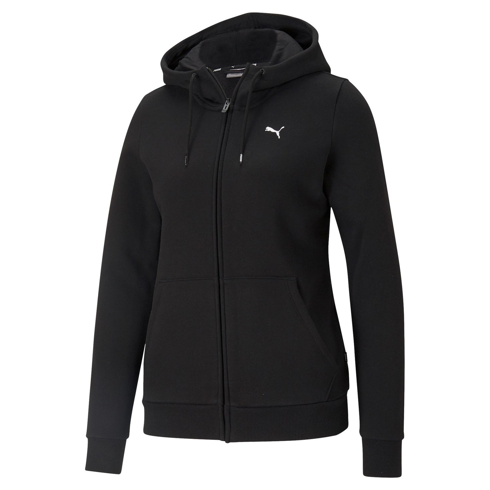 Puma Womens Small Logo Zip Hoodie Small Black Small Black