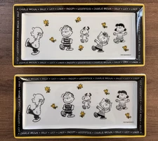 Peanuts Gang Snoopy Charlie Brown Rectangular Ceramic Serving Dish Tray Schultz