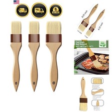 Basting Brush-Pastry Brush,Oil Brush for Cooking,Boar Bristles BBQ Brushes fo...