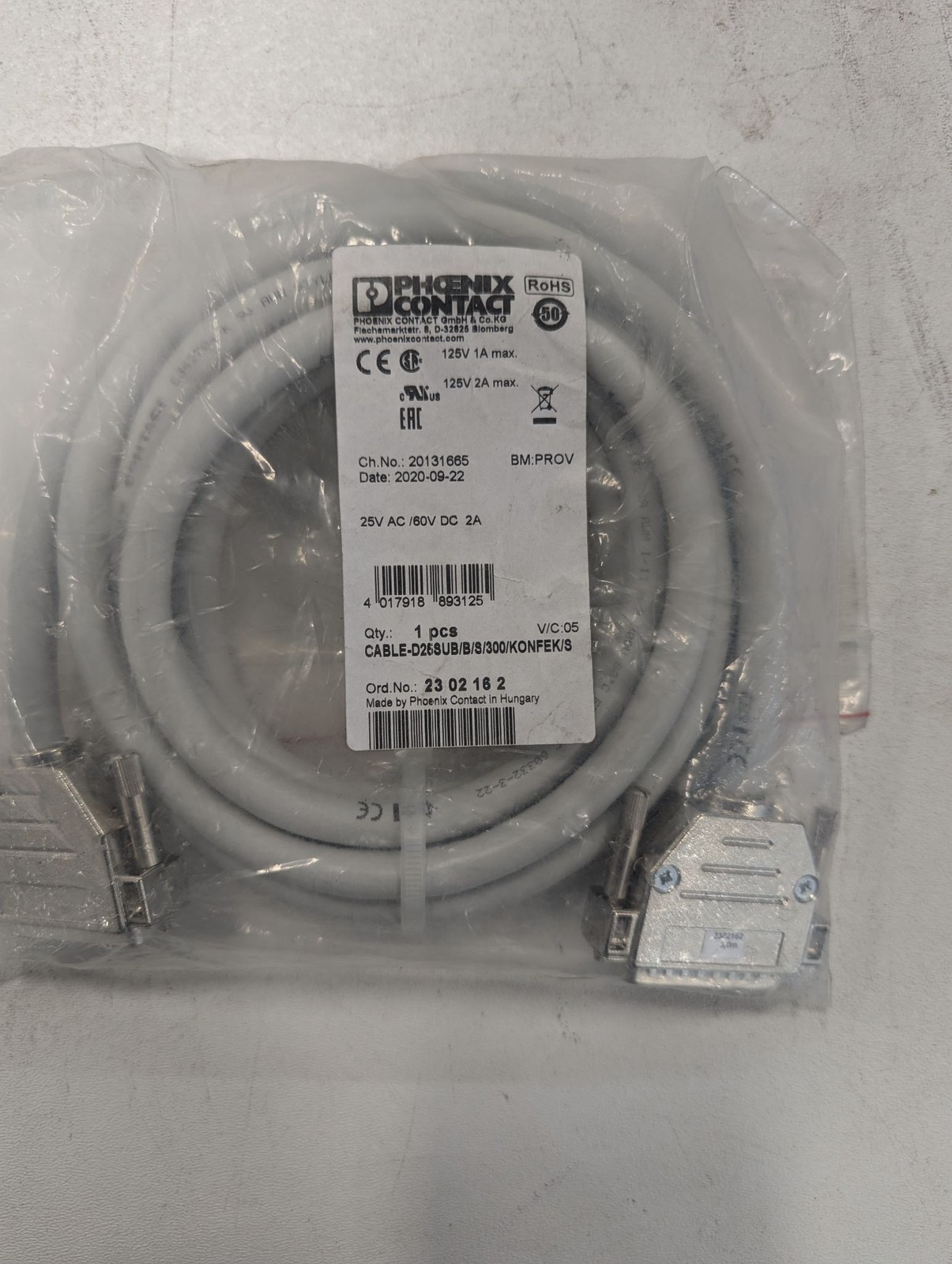 PHOENIX CONTACT D25SUB/B/S/300/KONFEK/S NEW