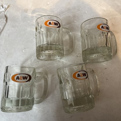 Set Of 4 Vintage A&w Root Beer Float Mugs 4 Inches Tall 
