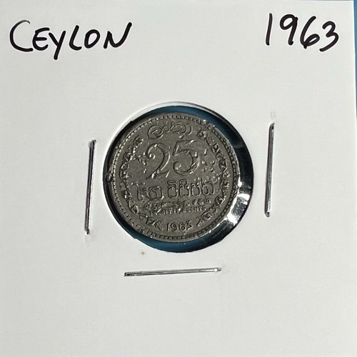 π±π° Ceylon Coin - 1963 25 Cents **Nice Coin**