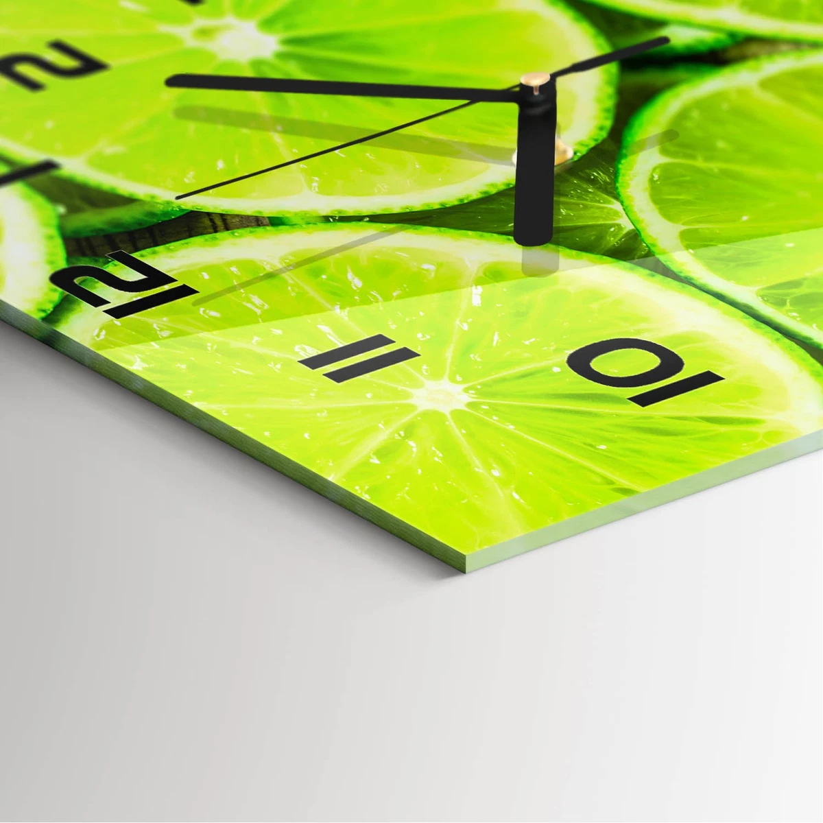 Reloj de Pared Rectangular Horizontal de Vidrio Templado Premium Limas 60x30 cm