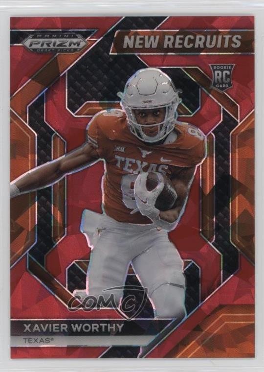 2024 Panini Prizm Draft Picks New Recruits Red Ice Xavier Worthy Rookie RC