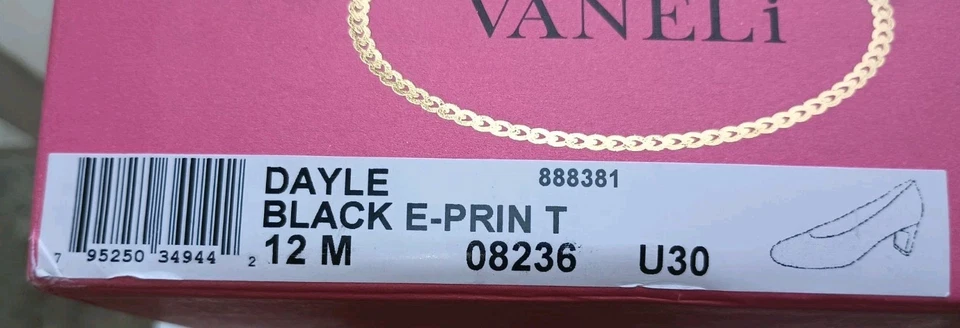 Zapatos de tacón VANELI Dayle para mujer talla 12M negros brillantes seminuevos con caja Foto 3 de 4