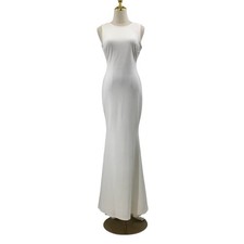 LULU'S sz M White Voom Backless Mermaid Bridal Maxi Dress NEW B36