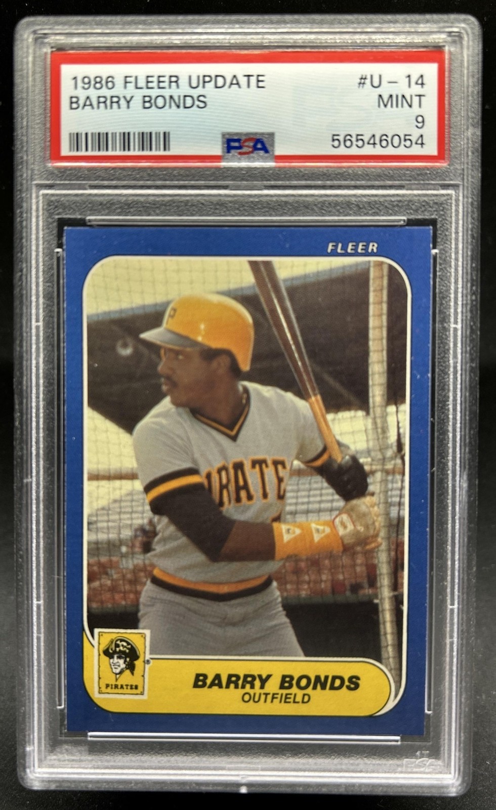 1986 Fleer Update Barry Bonds Rookie RC #U-14 Pirates PSA 9