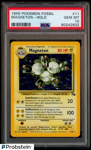 1999 Pokemon Fossil #11 Magneton Holo PSA 10 GEM MINT