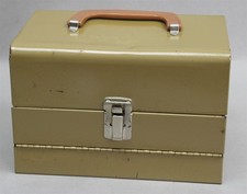 LOGAN Deluxe 8mm Film Metal Storage Box/Case for 12 5" 200 Foot Reels Gold