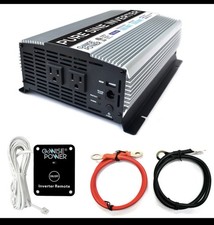 GoWISE Power 1000W/2000W Peak Pure Sine Wave Power Inverter with 2 AC Outlets