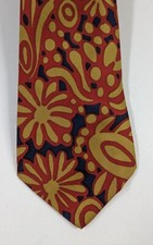 Vintage Superba Cravats Men's Necktie Swing Tie 4" Wide Yellow Red