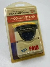 COSCO Accustamp 2 Color Stamp “Paid” And Dollar Bill Symbol, Soft Touch