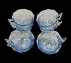 CAMBRIDGE GLASS DECAGON BLUE DEPRESSION GLASS CUPS - SET OF 8