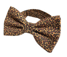 Cheetah Bowtie Adult Mens Pretied Brown Jungle Animals Wedding Big Cats Handmade