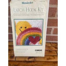 WonderArt Sunshine Rainbow Latch Hook KIT P504 Partially Completed
