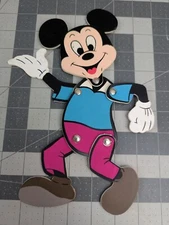 Mickey Mouse Articulated Flat Figure Plastic Jointed 10 Inch Durham Industries