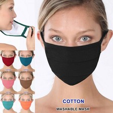 2 PACK Double Layer Face Mask Men Women Ruched Cotton Washable Reusable 2 PCS