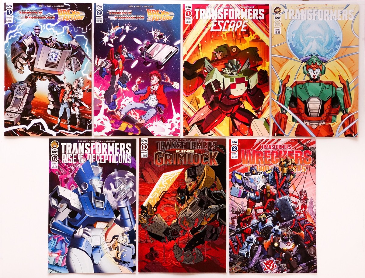 Transformers Mixed Series Comic Book Lot of 7, Back To The Future
