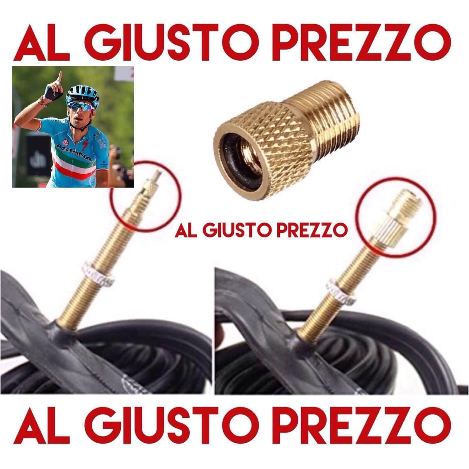 Adattatore Valvole specifico per Bici Da Corsa e MTB. Gonfia con Compressori
